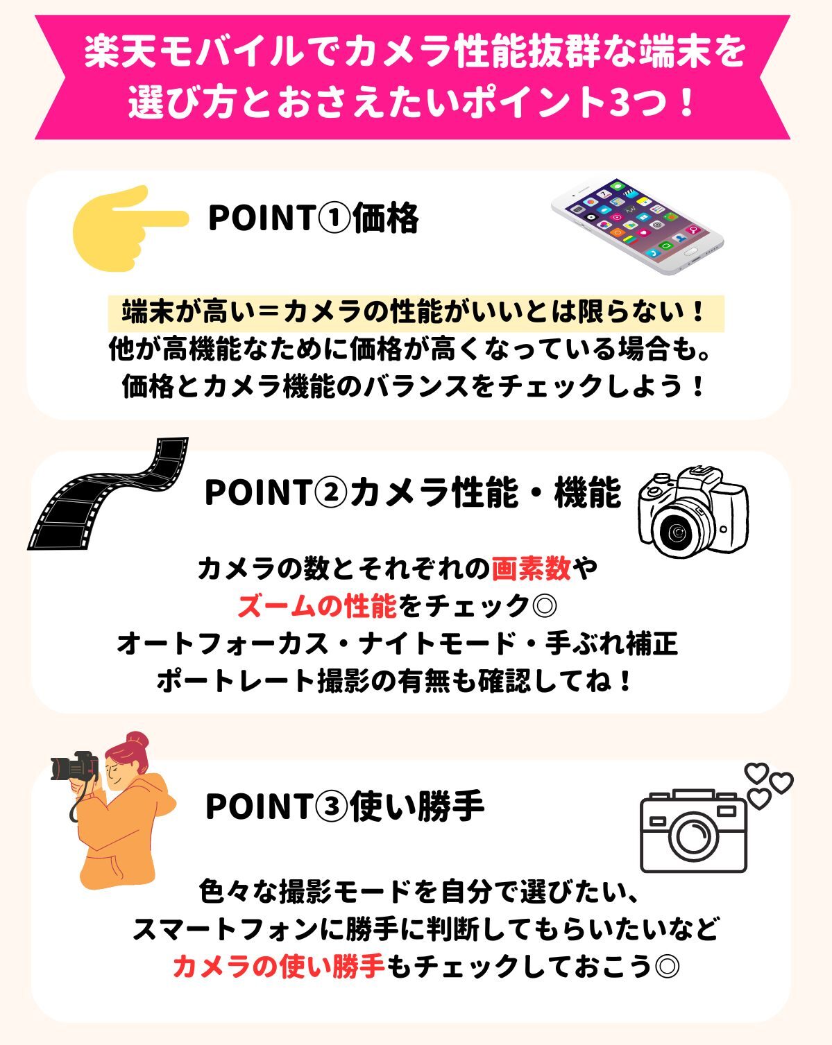 楽天モバイル　カメラ